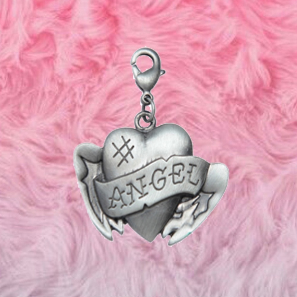 Underground Hound Angel Gun Metal Collar charm dog